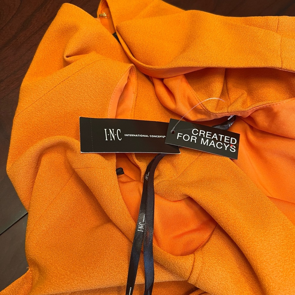 NWT - INC International Concepts –Size 8 Orange Sleeveless V-neck Jumpsuit - Picture 10 of 11